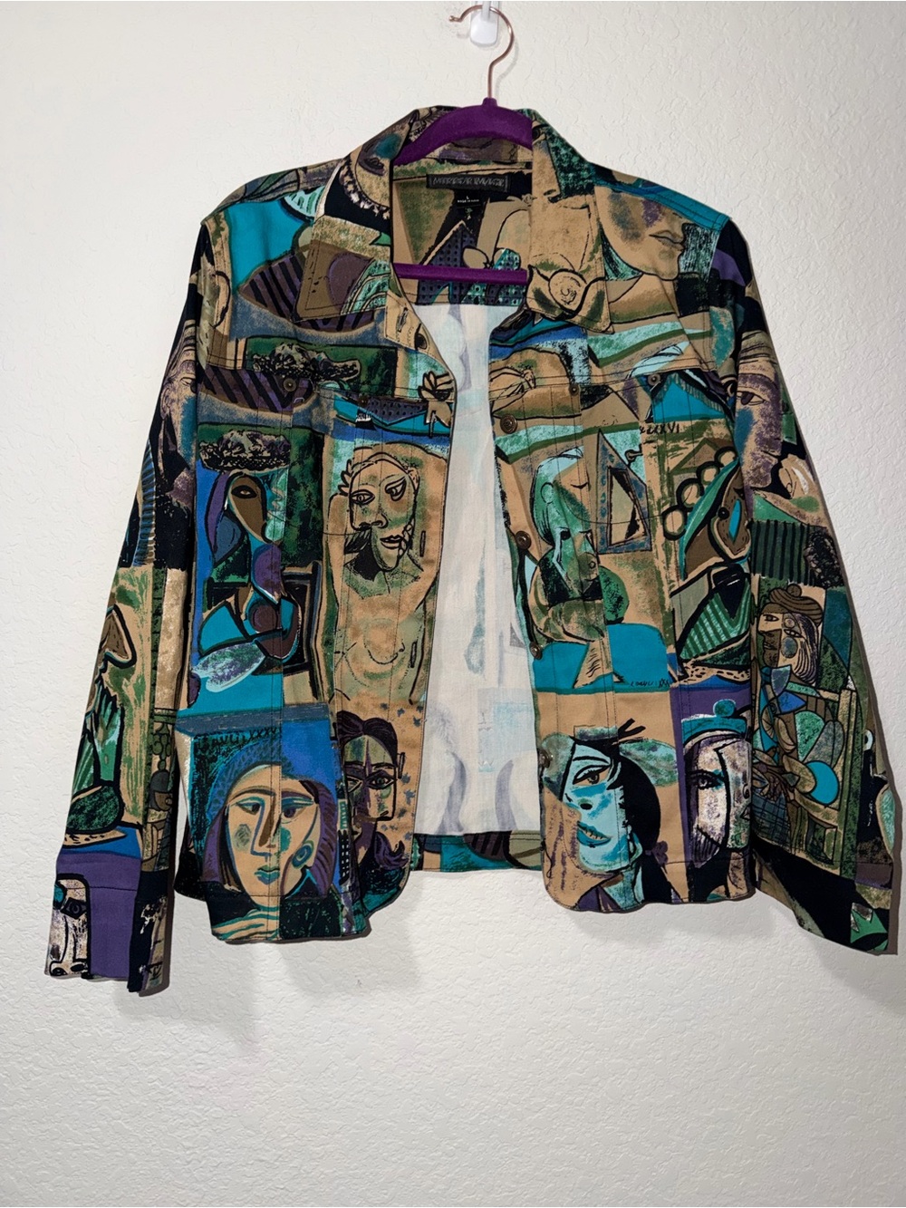 Mirror Image Artistic Multicolor Abstract Print Jacket